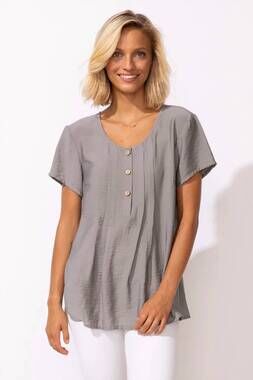 NEW ESCAPE regatta pleated top in fog